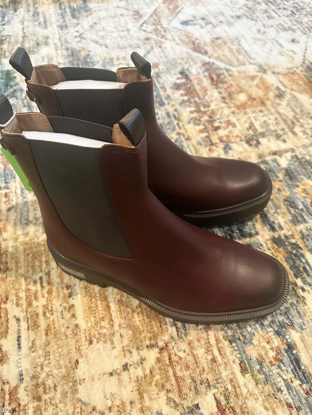 Sam Edelman Chelsea Boot Weatherproof Burgundy Leather 12